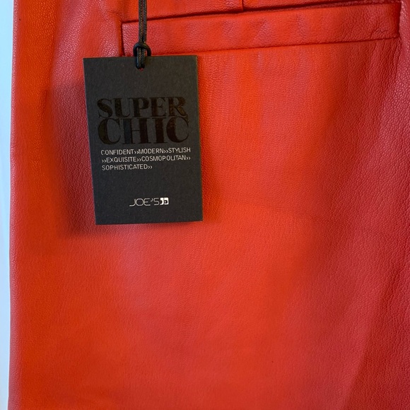 Joes Jeans red leather trouser shorts New 25 - Picture 4 of 5